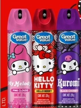 Great Value Hello Kitty & Friends Scented Air Freshener Trio - Pink, Red, Purple